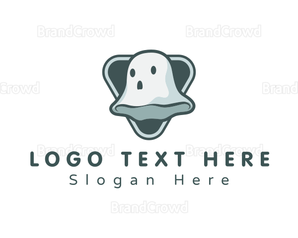Cute Spooky Ghost Logo