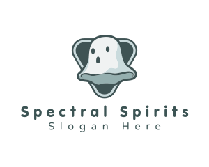 Cute Spooky Ghost logo design