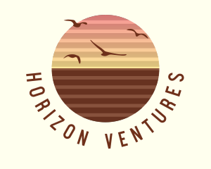 Horizon - Sunset Birds Horizon logo design