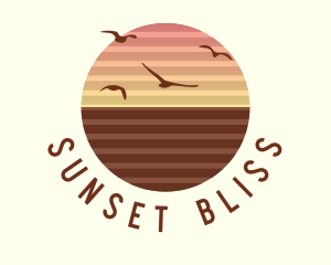 Sunset - Sunset Birds Horizon logo design