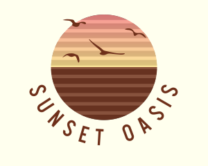 Sunset - Sunset Birds Horizon logo design