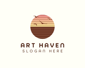 Sunset Horizon Seaside logo design