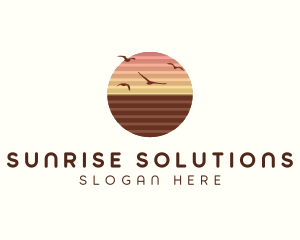 Sunset Horizon Seaside logo design