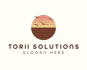 Sunset Horizon Seaside logo design