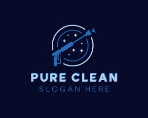 Pressure Washer Clean Sparkle logo design