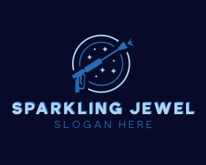 Pressure Washer Clean Sparkle logo design