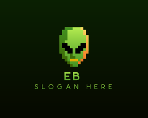 Alien Pixelated Gaming  Logo