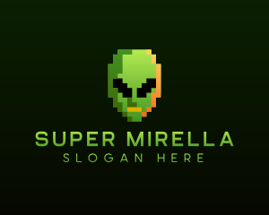Alien Pixelated Gaming  Logo