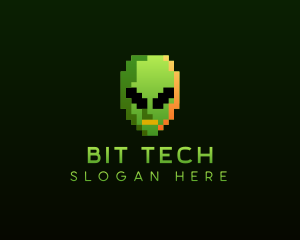 Alien Pixelated Gaming  logo design