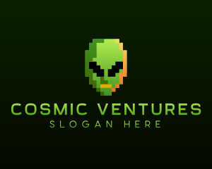Ufo - Alien Pixelated Gaming logo design