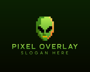 Alien Pixelated Gaming  logo design