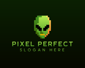 Alien Pixelated Gaming  logo design