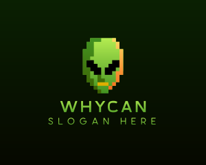 Video Game - Alien Pixelated Gaming logo design