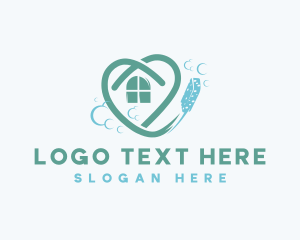 Eco - Heart House Cleaning Sponge logo design