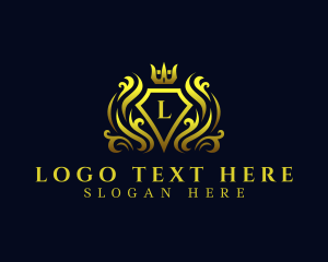 Tiara - Fancy Crown Shield Royalty logo design