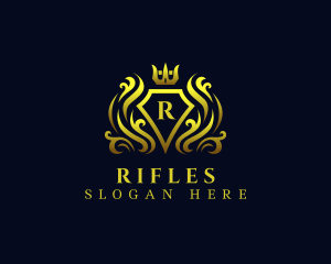 Fancy Crown Shield Royalty Logo