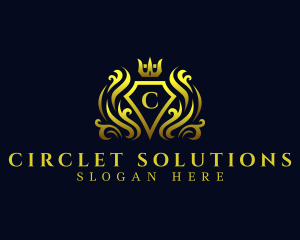 Circlet - Fancy Crown Shield Royalty logo design