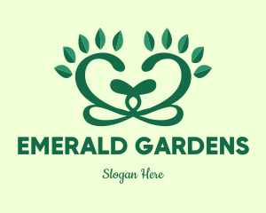 Green Organic Heart logo design