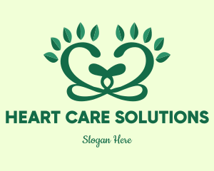 Green Organic Heart logo design