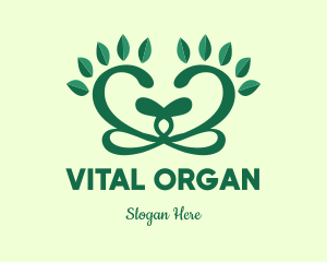 Green Organic Heart logo design