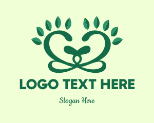 Natural Product - Green Organic Heart logo design