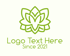 Symmetrical - Minimalist Green Shrub logo design