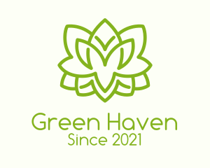 Minimalist Green Shrub  logo design