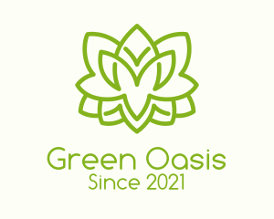 Minimalist Green Shrub  logo design