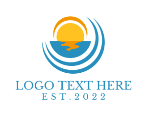 Water - Aqua Beach Sunset logo design