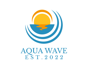 Aqua - Aqua Beach Sunset logo design