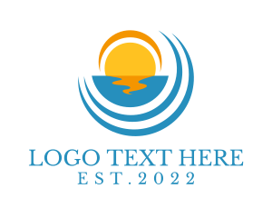 Aquatic - Aqua Beach Sunset logo design