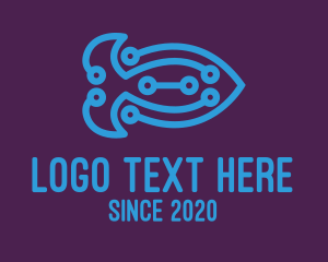 Tech - Digital Blue Fish logo design