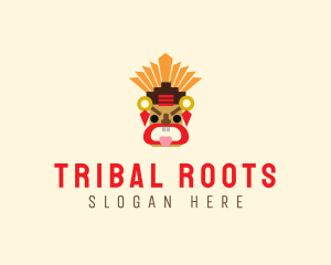 Tribal Mask Cartoon logo design