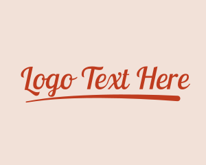 Underline - Retro Script Business logo design