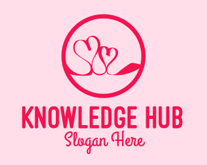 Pink Twin Hearts  Logo