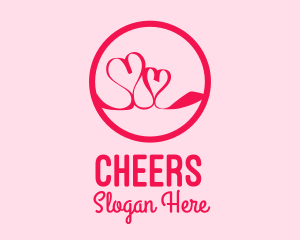 Pink Twin Hearts  Logo