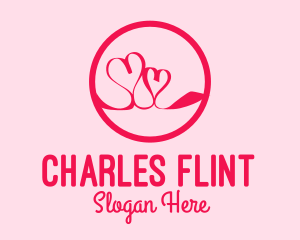 Pink Twin Hearts  logo design