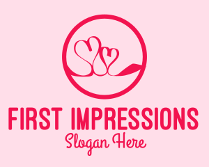 Pink Twin Hearts  logo design