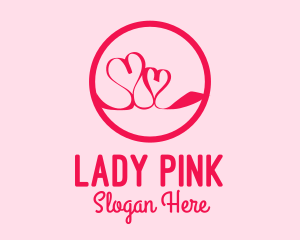 Pink Twin Hearts  logo design