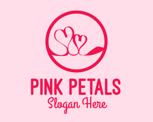 Pink Twin Hearts  logo design