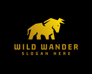 Golden Wild Ox logo design