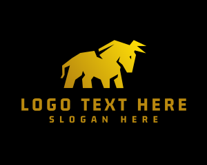 Ox - Golden Wild Ox logo design