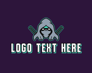 Streamer - Gaming Ninja Warrior Character logo design