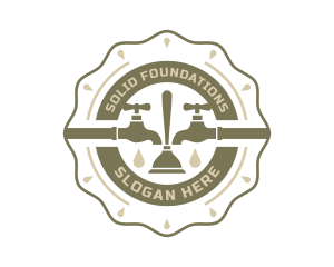 Faucet Plunger Plumbing Emblem  Logo