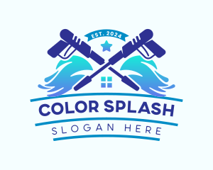 Pressure Washer House Cleaner logo design