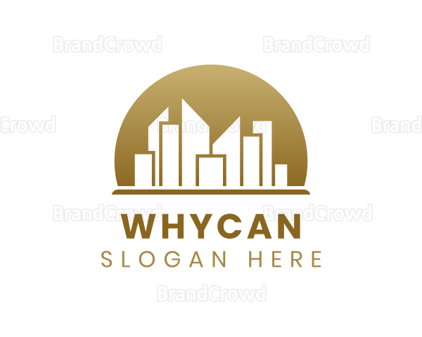 Skyscraper Golden City Logo