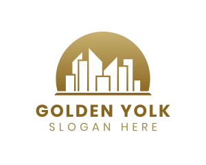 Skyscraper Golden City logo design