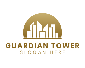 Skyscraper Golden City logo design