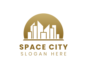 Skyscraper Golden City logo design