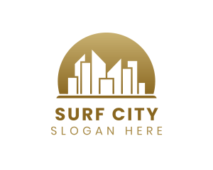 Skyscraper Golden City logo design